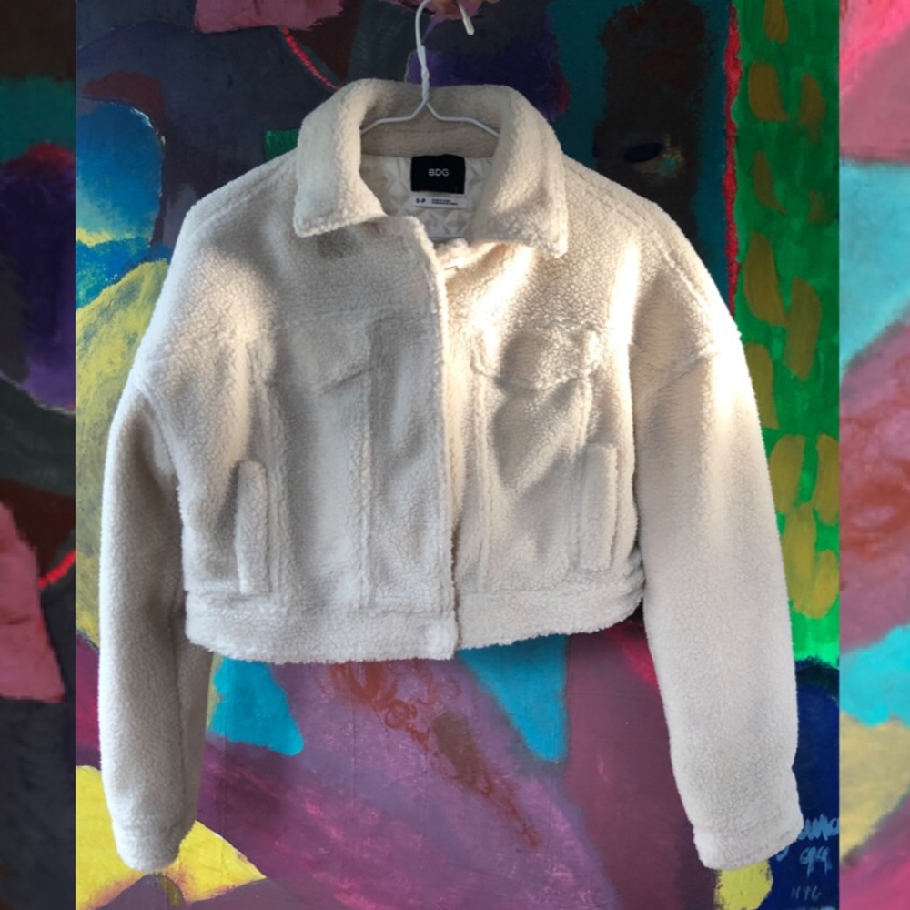 Petite BDG Cropped Sherpa Jacket